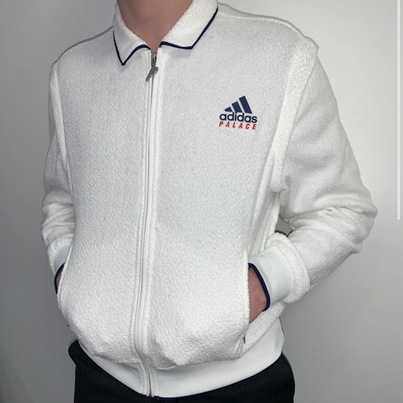 Adidas x Palace On Court Towel Track Jacket in White Blue - Picture 13 of 14
